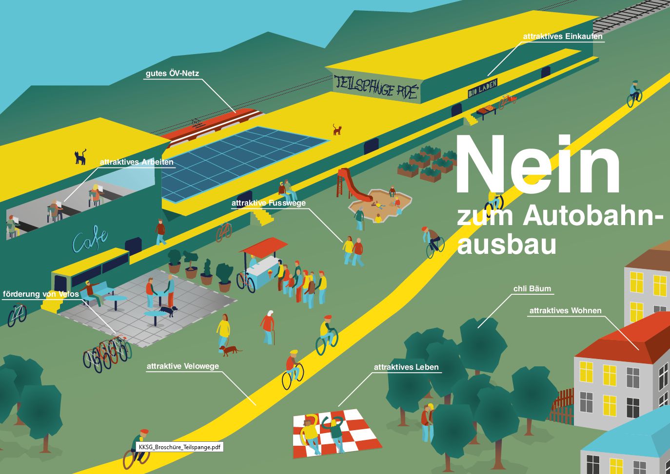 nein zum autobahnausbau flyer